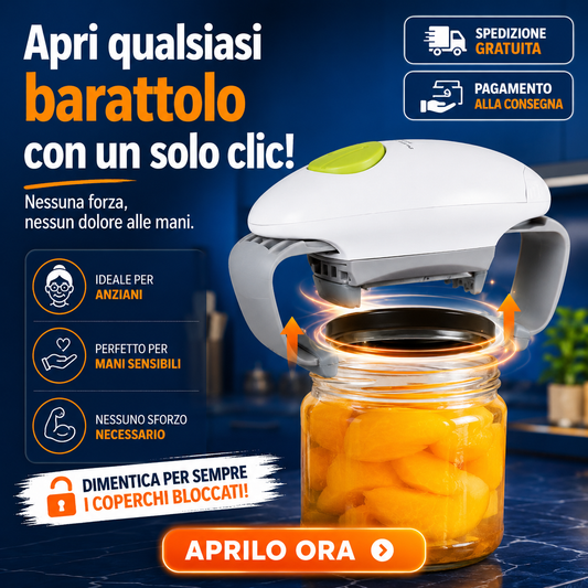 🔓 AutoApri™ Apri qualsiasi barattolo in pochi secondi, senza sforzo e senza dolore alle mani. 💪✨